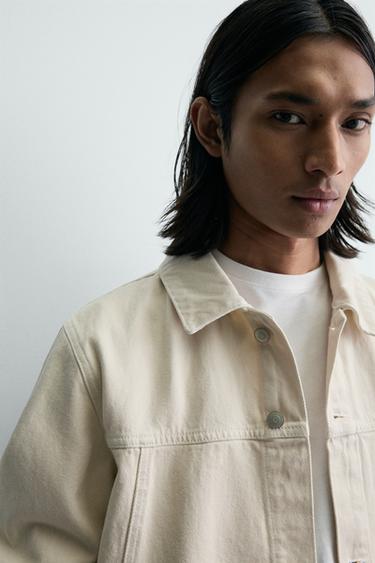 BASIC DENIM JACKET - Oyster-white by Zara - Image 5