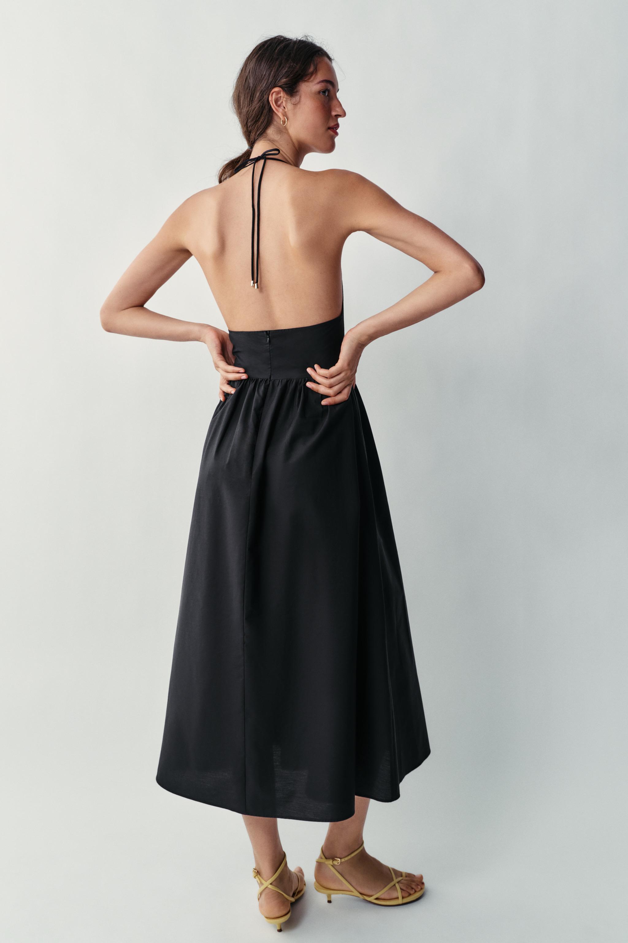 Женские платья Zara POPLIN MIDI DRESS — фото 5
