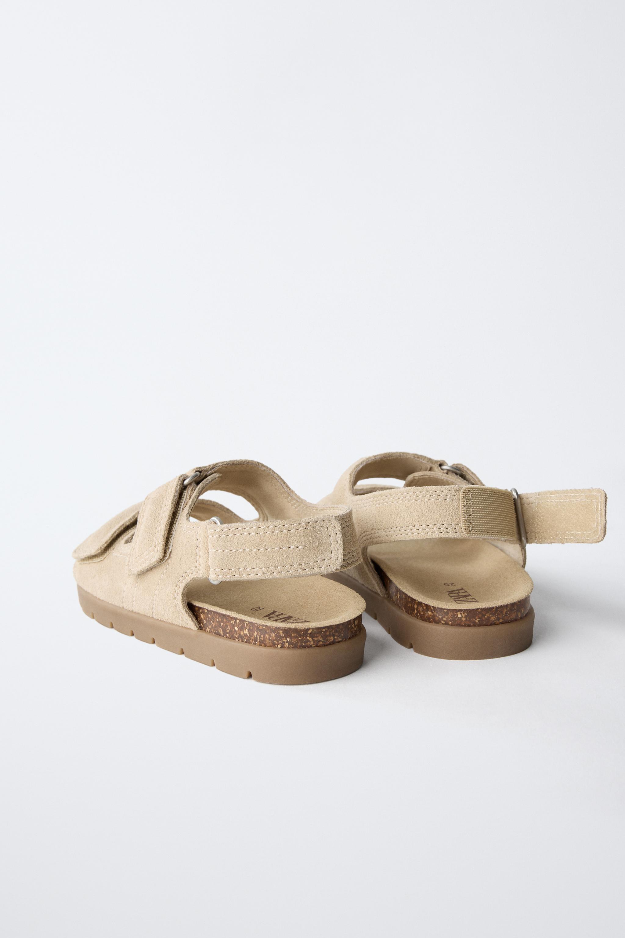 SANDALES EN CUIR À DOUBLE BRIDE