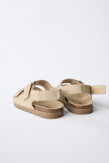 DOUBLE-STRAP LEATHER SANDALS - Sand Brown by Zara - Image 4