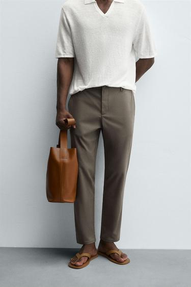 PANTALÓN SLIM FIT CONFORT - Marrón / Topo de Zara