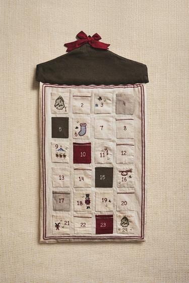 CHRISTMAS EMBROIDERED ADVENT CALENDAR - Multicoloured by Zara