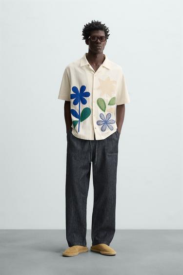 CONTRAST PATCH SHIRT - Oyster-white by Zara - Image 0