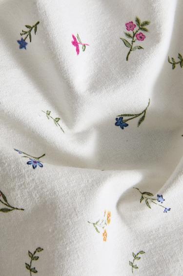 FLORAL PRINT COTTON TABLECLOTH - White by Zara - Image 3