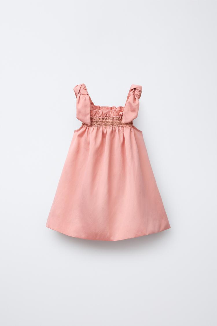 SATIN DRESS WITH BOWS