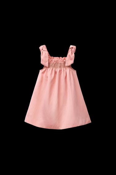 SATIN DRESS WITH BOWS - Salmon by Zara - Image 0