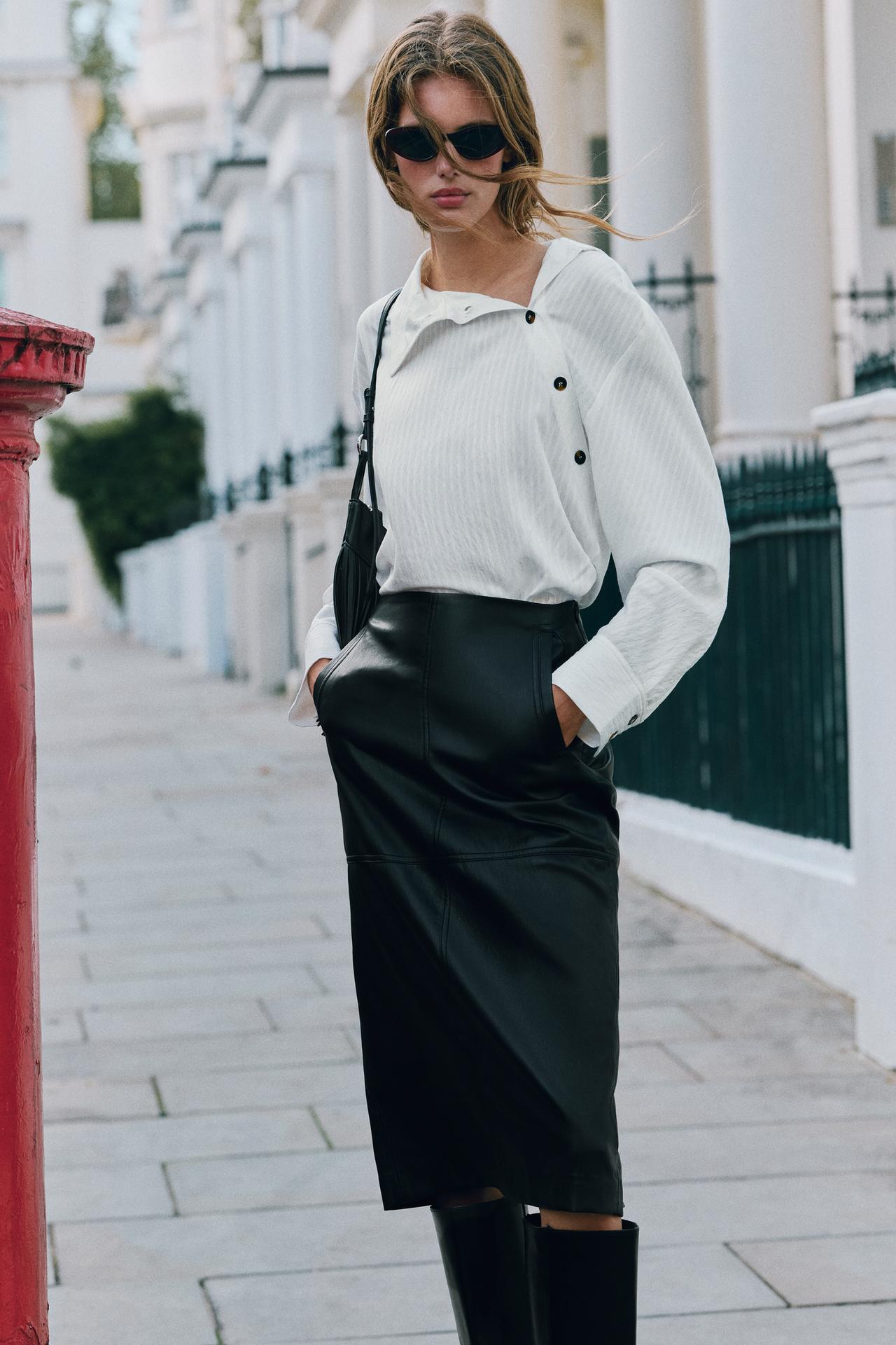 STRIPED WRAP SHIRT — White