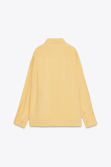 CHEMISE OVERSIZE FLUIDE - Moutarde de Zara - Image 5