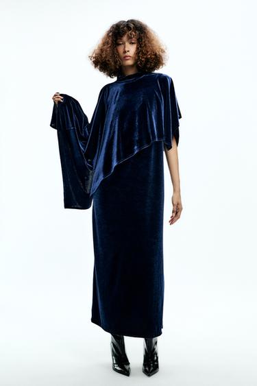 VELVET CAPE - Midnight blue by Zara - Image 0