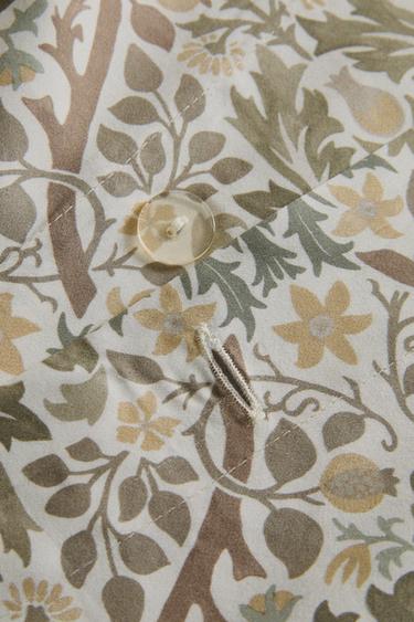 MORRIS & CO. LEAVES COTTON SATEEN DUVET COVER - Green by Zara