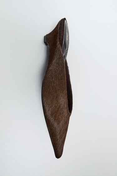 Zaras KILKLACKSSKO I SKINN MED PÄLS - Brun