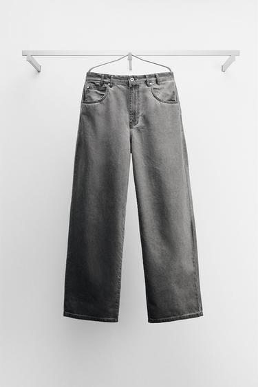 JEANS BALLOON FIT - Gris de Zara