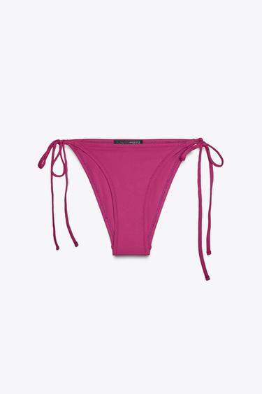 BIKINIHOSE MIT SCHLEIFEN - Aubergine von Zara