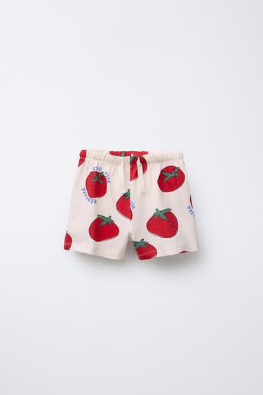 2-6 YEARS/ TOMATO T-SHIRT AND BERMUDA PYJAMAS - Ecru by Zara - Image 3