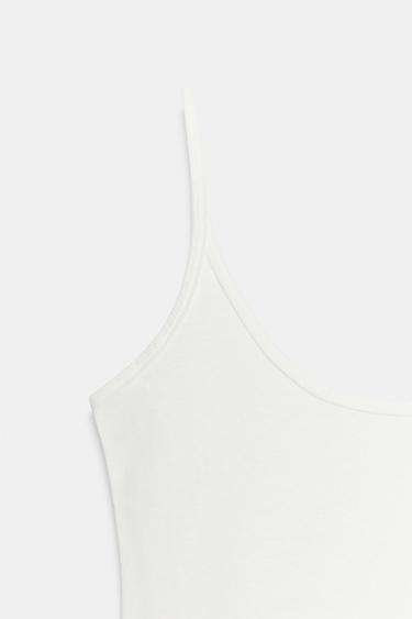 TOP RUSTIQUE À BRETELLES - Blanc de Zara - Image 3