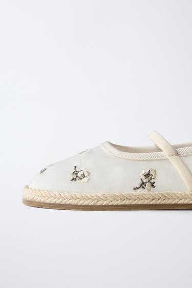 BALLERINES EN JUTE BRODÉES - Blanc écru de Zara - Image 5