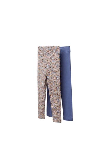 Pack de dos leggings con flores y lisos