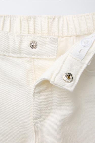 EMBROIDERED FLORAL DENIM BERMUDA SHORTS - White by Zara - Image 3