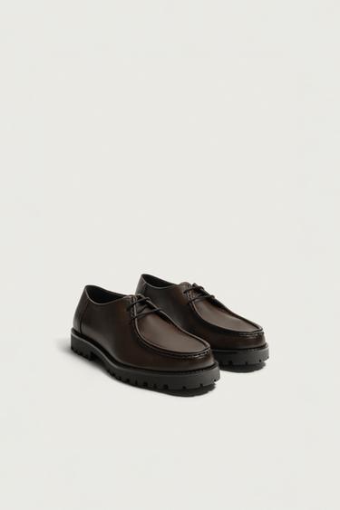 SCARPE CON BORDINO E SUOLA TRACK - Marrone di Zara