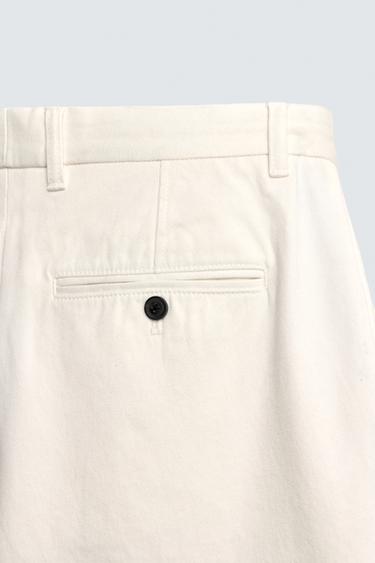 RELAXED FIT PLEATED BERMUDA SHORTS AARON LEVINE X ZARA - Oyster-white by Zara - Image 8