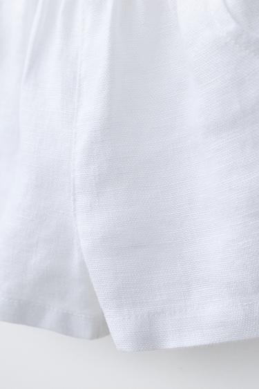 SHORT 100% LIN - Blanc de Zara - Image 3