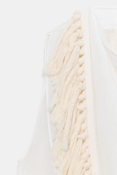 ZW COLLECTION FRINGED TOP - Oyster-white by Zara - Image 11