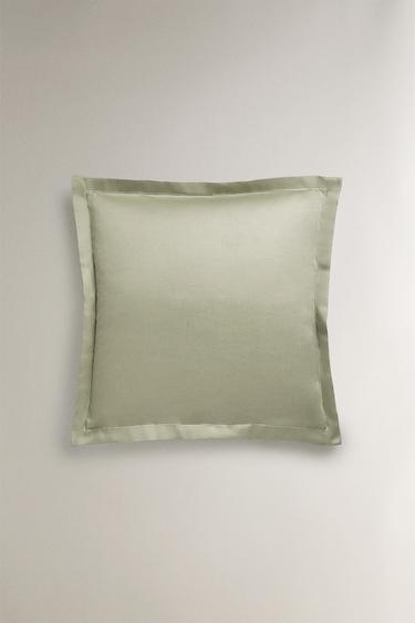 TAIE D’OREILLER SATIN FESTON (300 FILS) - Vert de Zara - Image 2