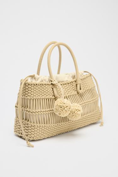 SAC À MAIN TRESSÉ - Beige de Zara - Image 3