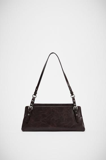 BOLSO DE HOMBRO TACHAS - Rojo Burdeos de Zara