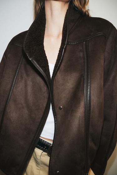 DOUBLE-FACED JACKET ZW COLLECTION - Dark brown by Zara