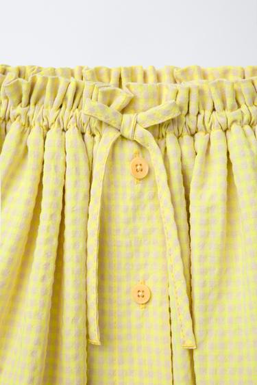 GINGHAM CHECK BERMUDA SKORT - Neon yellow by Zara - Image 2