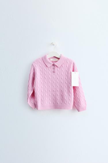 ZARA TIMELESS - JERSEY POLO PUNTO OCHOS 100% LANA - Rosa de Zara