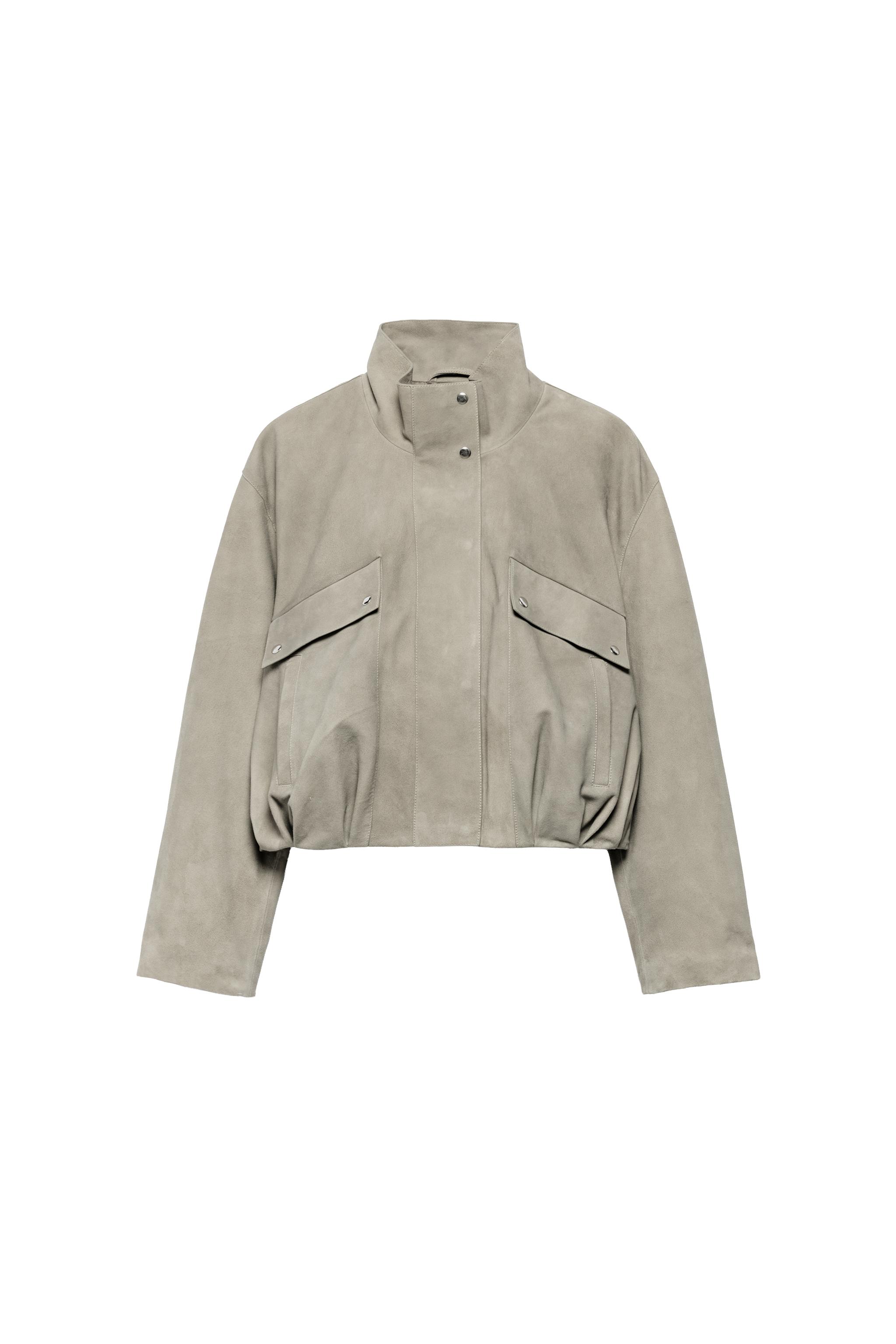 ZW COLLECTION LIMITED EDITION SUEDE LEATHER JACKET - Pearl gray