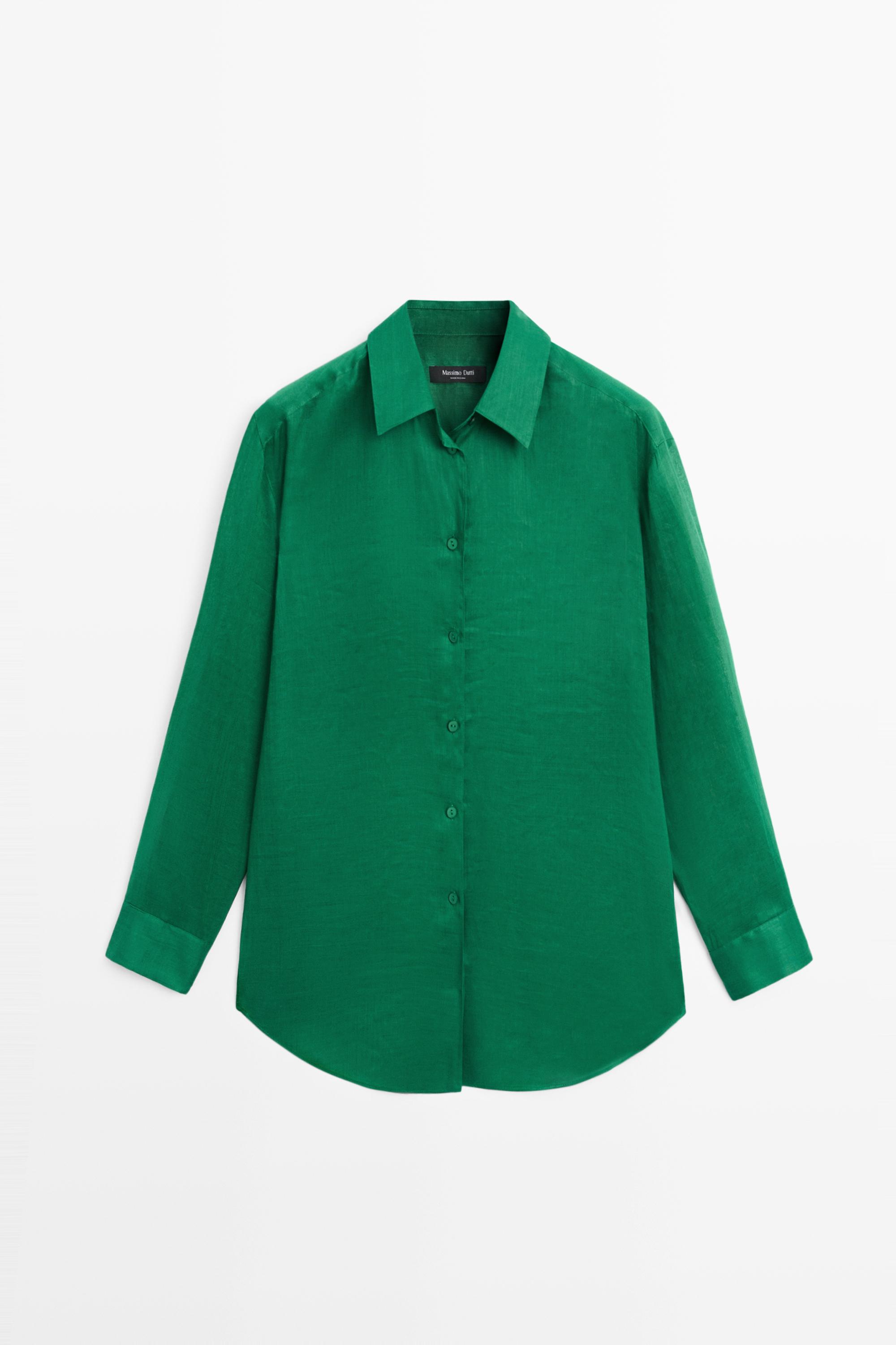 Chemise longue fluide 100 % ramie