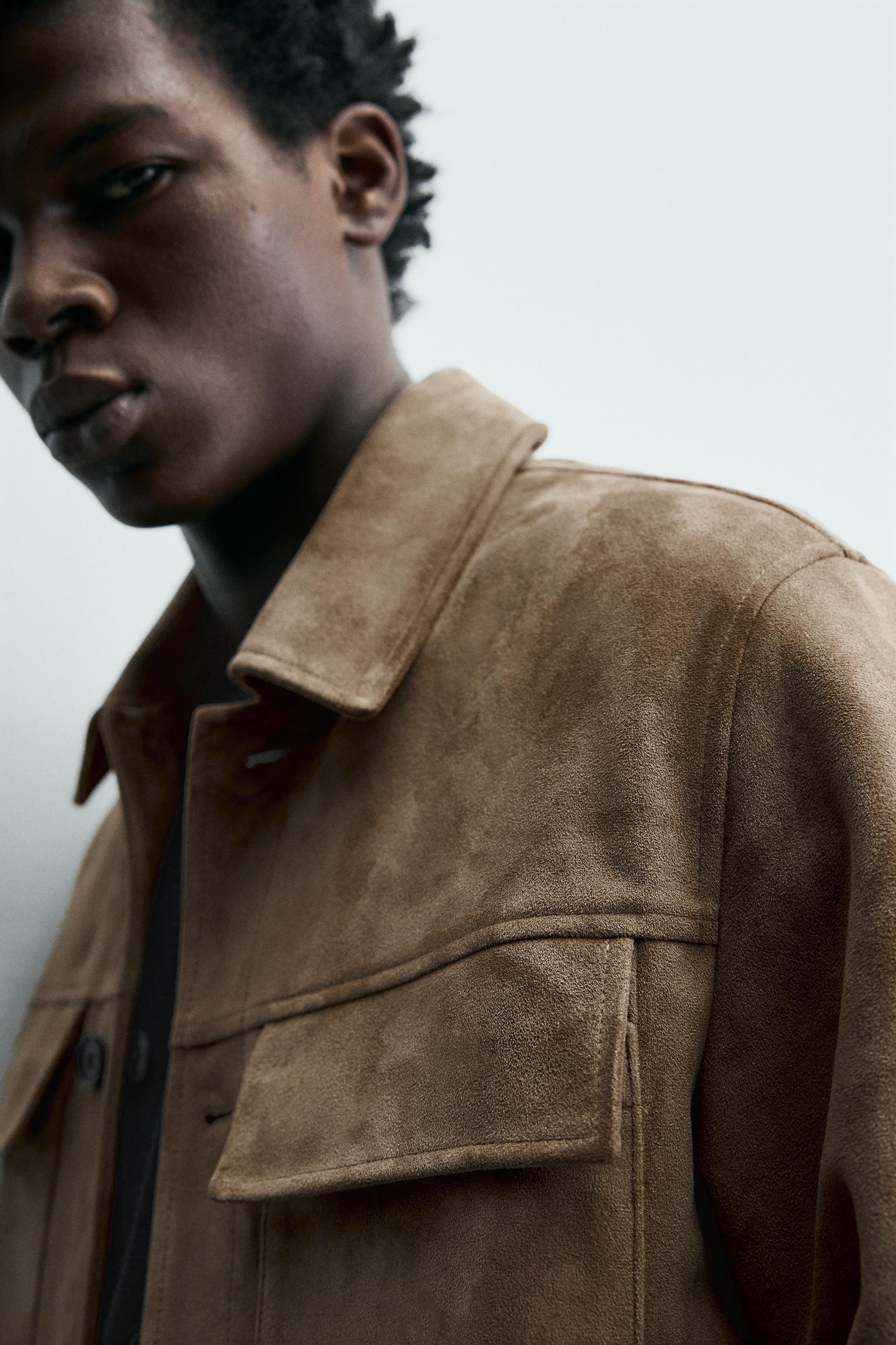 フェイクスエードシャツジャケット - オフホワイト | ZARA Japan / 日本
