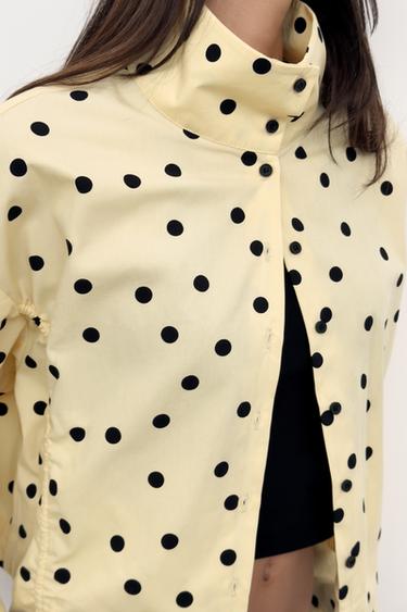 GATHERED POLKA DOT JACKET - black/yellow by Zara - Image 3