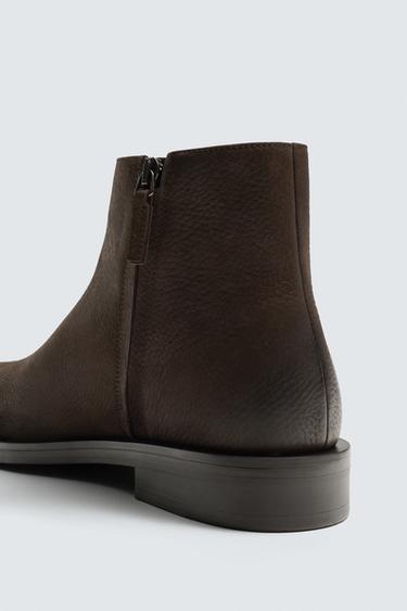 BOTTES EN CUIR - Marron de Zara - Image 2