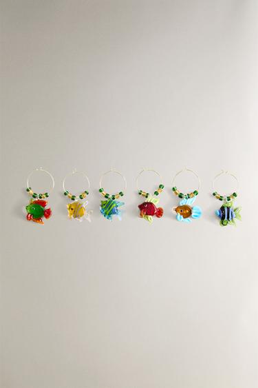 Zara PACK OF FISH GLASS CHARMS (PACK OF 6) - Yellow