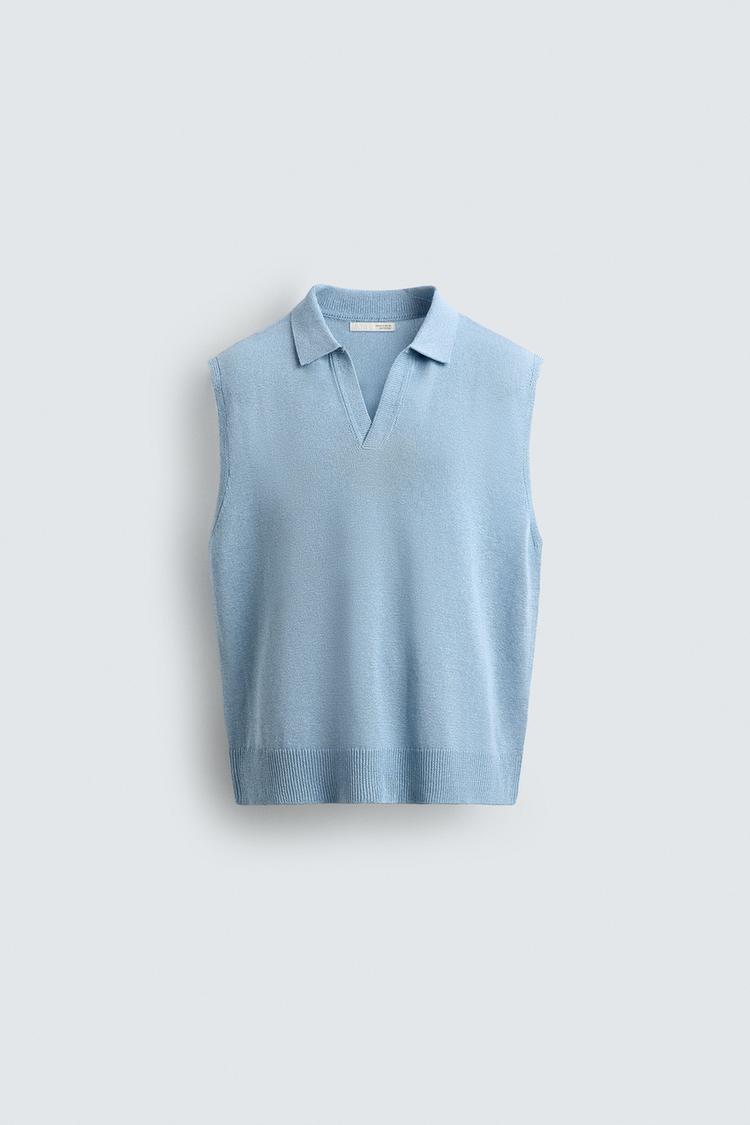 ZARA TEXTURED KNIT VEST