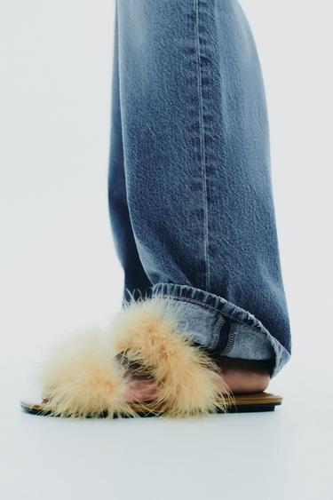 SANDALES BRIDES PLUMES - Jaune de Zara - Image 2