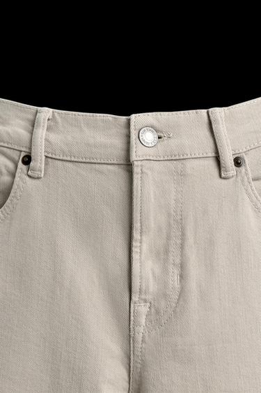 Zara SLIM FIT JEANS - Ecru