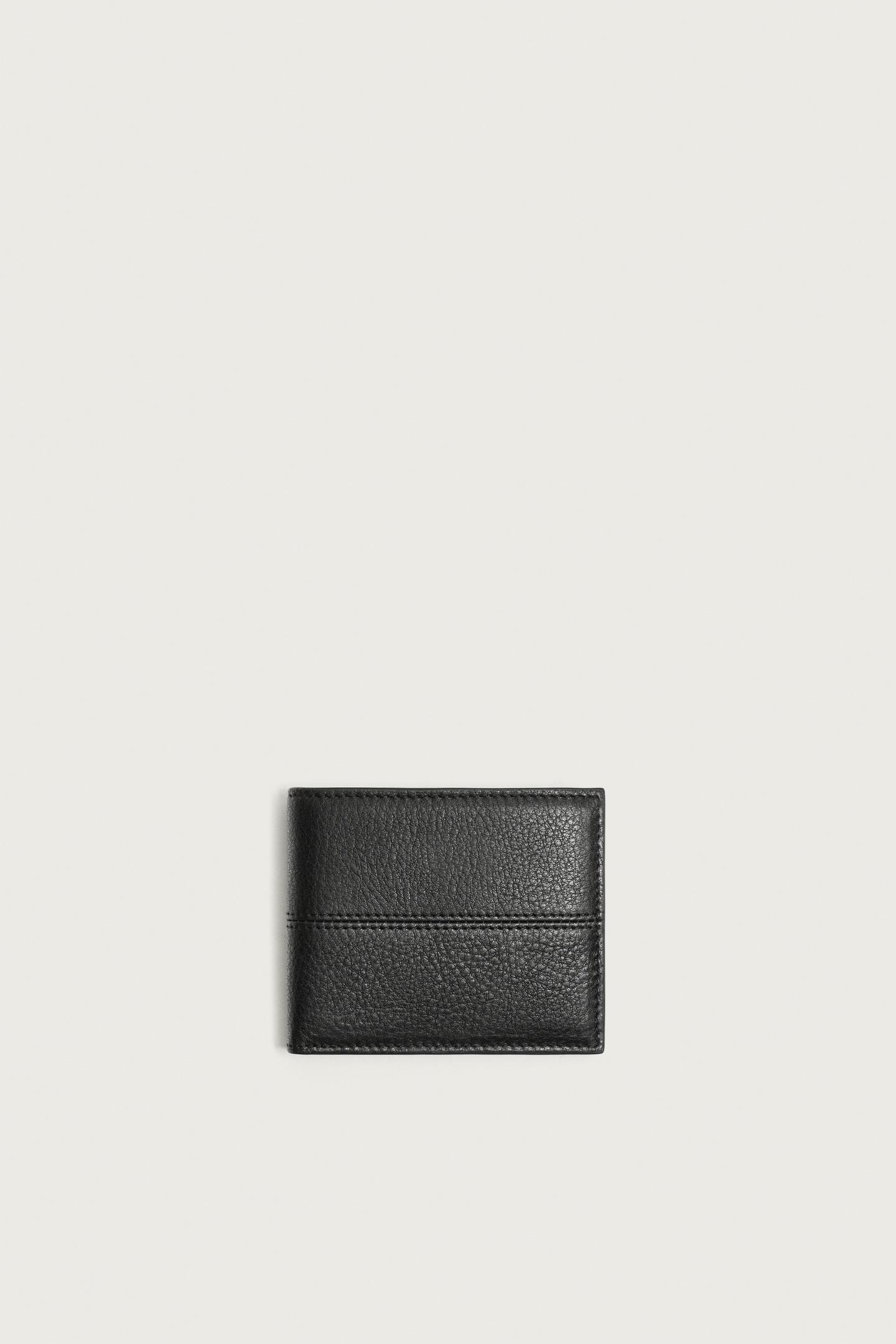 Мужской кошелёк Zara Leather, цвет: Чёрный