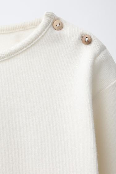 PLAIN WARM T-SHIRT - Ecru by Zara - Image 2