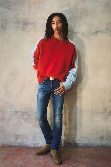 RIPPED SLIM FIT JEANS BOBBY GILLESPIE X ZARA - Blue by Zara
