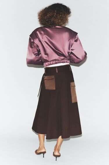 VESTE REMBOURRÉE ÉPAULES MARQUÉES - Lilas de Zara - Image 5