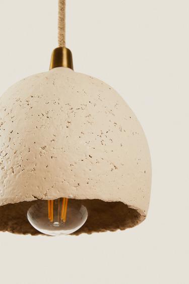 PAPIER-MÂCHÉ CEILING LAMP - Ecru by Zara - Image 4