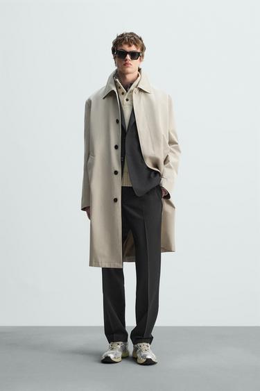 RELAXED FIT MANTECO TRENCH COAT - Beige de Zara - Imagen 0