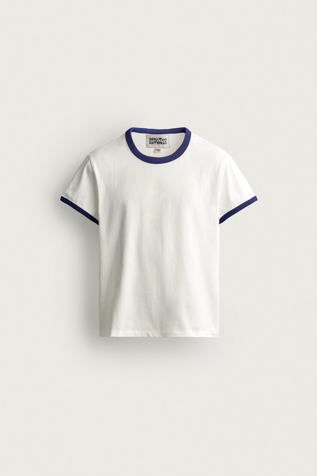 SLIM FIT RIB CONTRAST T-SHIRT