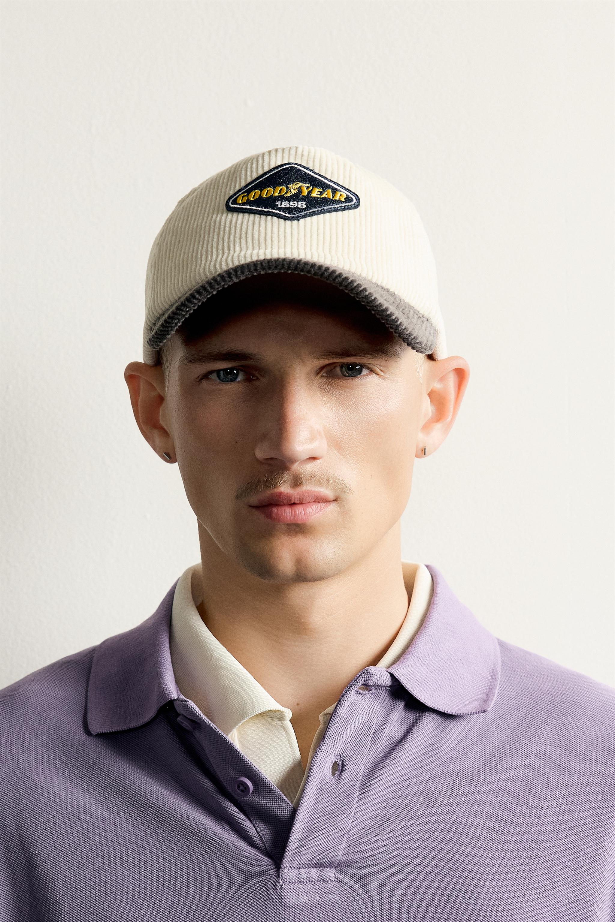 CASQUETTE EN VELOURS CÔTELÉ AVEC PIÈCE GOODYEAR©