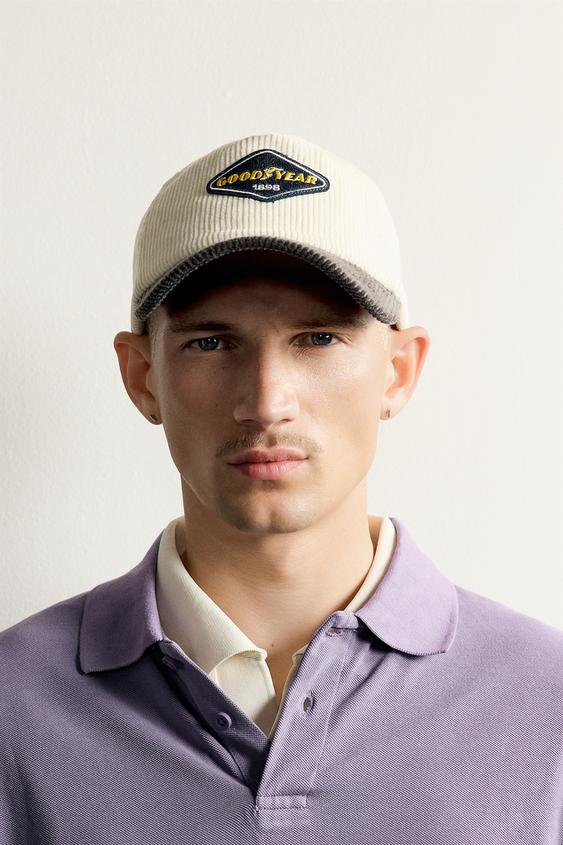 GOODYEAR© CORDUROY PATCH CAP - Ecru by Zara - Image 0